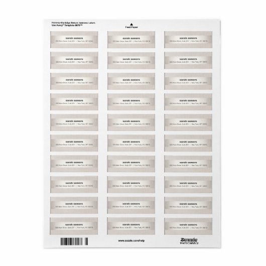 Modern Linen Silver Elegant Striped Address Label (Full Sheet)