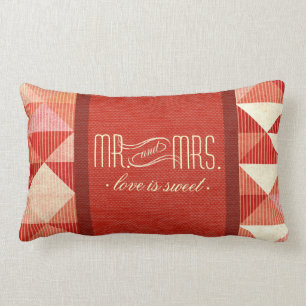 Modern Lines Geometric Mr. & Mrs. Coral Kussen