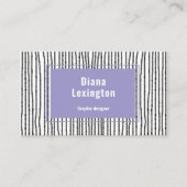 Modern Lines Lavendel Zwart Visitekaartje (Voorkant)