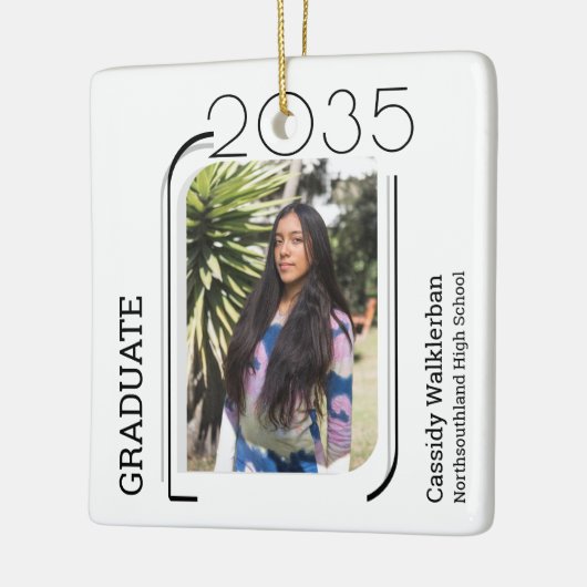 Modern Lines Photo Afstuderen Keramisch Ornament (Links)