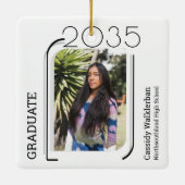 Modern Lines Photo Afstuderen Keramisch Ornament (Achterkant)