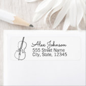 Modern Lines Violin Simple Classic Address Etiket (Insitu)