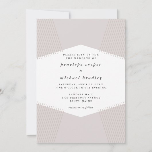 Modern Lines Wedding Uitnodiging (Voorkant)