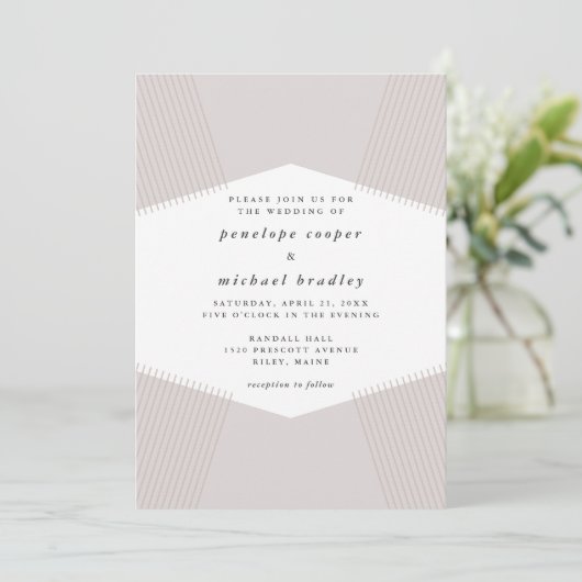 Modern Lines Wedding Uitnodiging (Staand voorkant)