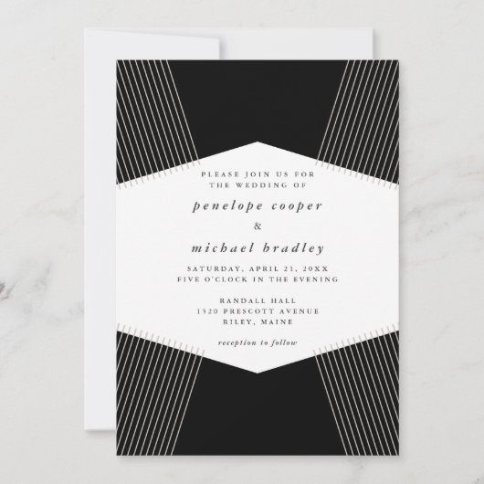 Modern Lines Wedding Uitnodiging (Voorkant)