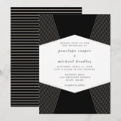 Modern Lines Wedding Uitnodiging (Voorkant / Achterkant)