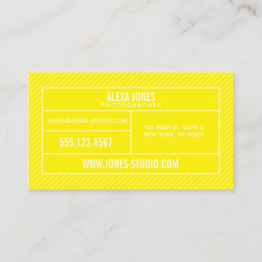 Modern Lines Yellow Visitekaartje (Achterkant)