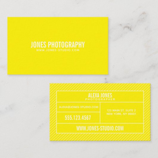 Modern Lines Yellow Visitekaartje (Voorkant / Achterkant)