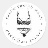 Modern Lingerie Shower Dank je Ronde Sticker (Voorkant)