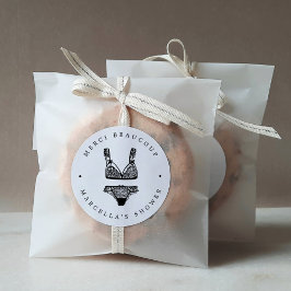 Modern Lingerie Shower Dank je Ronde Sticker