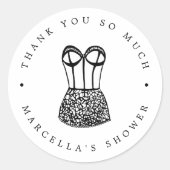 Modern Lingerie Shower Dank je Ronde Sticker (Voorkant)