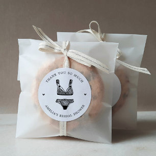 Modern Lingerie Vrijgezellenfeest Dank u wel Class Ronde Sticker