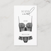 Modern Lingerie Vrijgezellenfeest Maat Informatiekaartje (Voorkant)