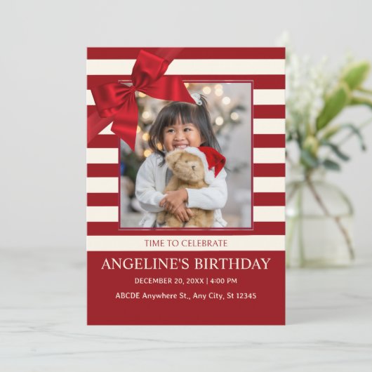 Modern lint foto voor verjaardag  kaart (Staand voorkant)