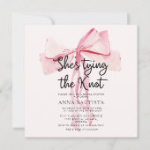 Modern lint Ze Tying The Knot Vrijgezellenfeest Kaart (Voorkant)