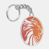 Modern Lion Logo Oranje, persoonlijk Sleutelhanger (Voorkant Links)