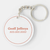 Modern Lion Logo Oranje, persoonlijk Sleutelhanger (Achterkant)