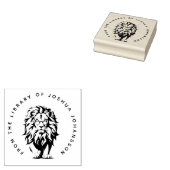Modern Lion Wearing Glasses Custom Library Book Rubberstempel (Gestempeld)