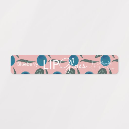 Modern Lip Gloss Blueberry Branding Packaging Pink Labels (Design 2)