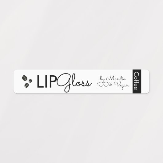 Modern Lip Gloss Coffee Vegan Branding Packaging Labels (Design 1)