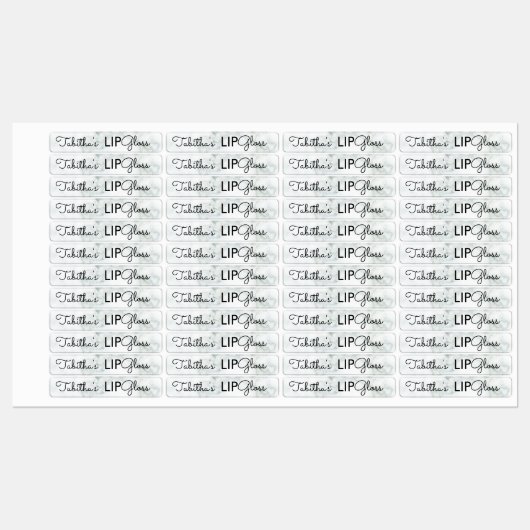 Modern Lip Gloss Marble Branding Packaging Labels (Vel)