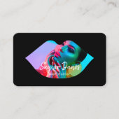Modern Lip Photo Lijst Trendy Makeup Artist Black Visitekaartje (Voorkant)