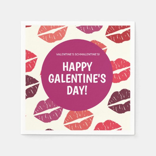 Modern Lipstick Galentine's Day Paper Napkins Servet (Voorkant)