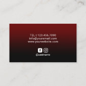 Modern Lipstick Makeup Artist Black & Red Salon Visitekaartje (Achterkant)