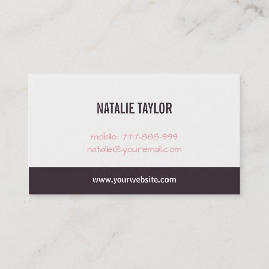 Modern Lipstick Makeup Typografie Visitekaartje (Achterkant)