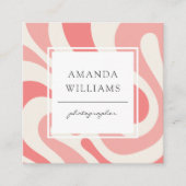 Modern Liquid Abstract Zacht Koraal Vierkante Visitekaartje (Voorkant)