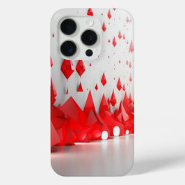 Modern Liquid Swirl Square Mosterd rood en wit iPhone 15 Pro Case