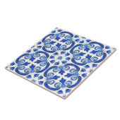 Modern Lissabon Blauw Indigo Mozaïek Azulejos Tegeltje (Zijkant)