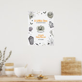 Modern Little Boo Ghost Boy Baby shower Welkom Poster (Keuken)