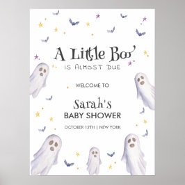 Modern Little Boo Stars Ghost Baby shower Welkom Poster
