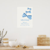 Modern Little Bow Lijst Boy Baby shower Welkom Poster (Keuken)