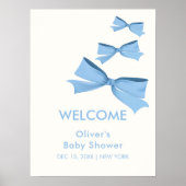 Modern Little Bow Lijst Boy Baby shower Welkom Poster (Voorkant)