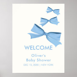 Modern Little Bow Lijst Boy Baby shower Welkom Poster