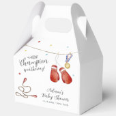 Modern Little Champion Boxing Sport Baby Shower Bedankdoosjes (Achterkant)