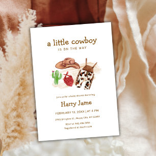 Modern Little Cowboy Western Cactus Baby shower Kaart
