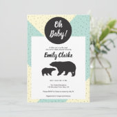 Modern Little Cub baby shower Uitnodiging (Staand voorkant)