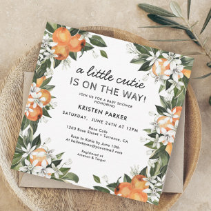 Modern Little Cutie Baby shower Invitation Kaart