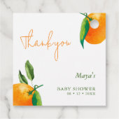 Modern Little Cutie Citrus Baby shower Bedankt Bedankjes Labels (Achterkant)