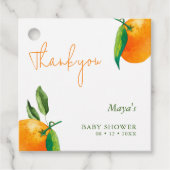 Modern Little Cutie Citrus Baby shower Bedankt Bedankjes Labels (Voorkant)