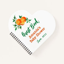 Modern Little Cutie Oranje Baby shower Guest Book