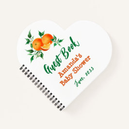 Modern Little Cutie Oranje Baby shower Guest Book Notitieboek