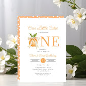 Modern Little Cutie Sinaasappel Citrus 1e Verjaard Kaart