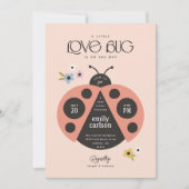 Modern Little Lady Love Bug Boho Roze Baby shower Kaart (Voorkant)