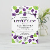 Modern Little Lady Paarse lieveheersbeestje Baby s Kaart (Staand voorkant)