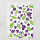 Modern Little Lady Paarse lieveheersbeestje Baby s Kaart (Achterkant)