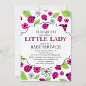 Modern Little Lady Pink lieveheersbeestje Baby sho Kaart (Voorkant)